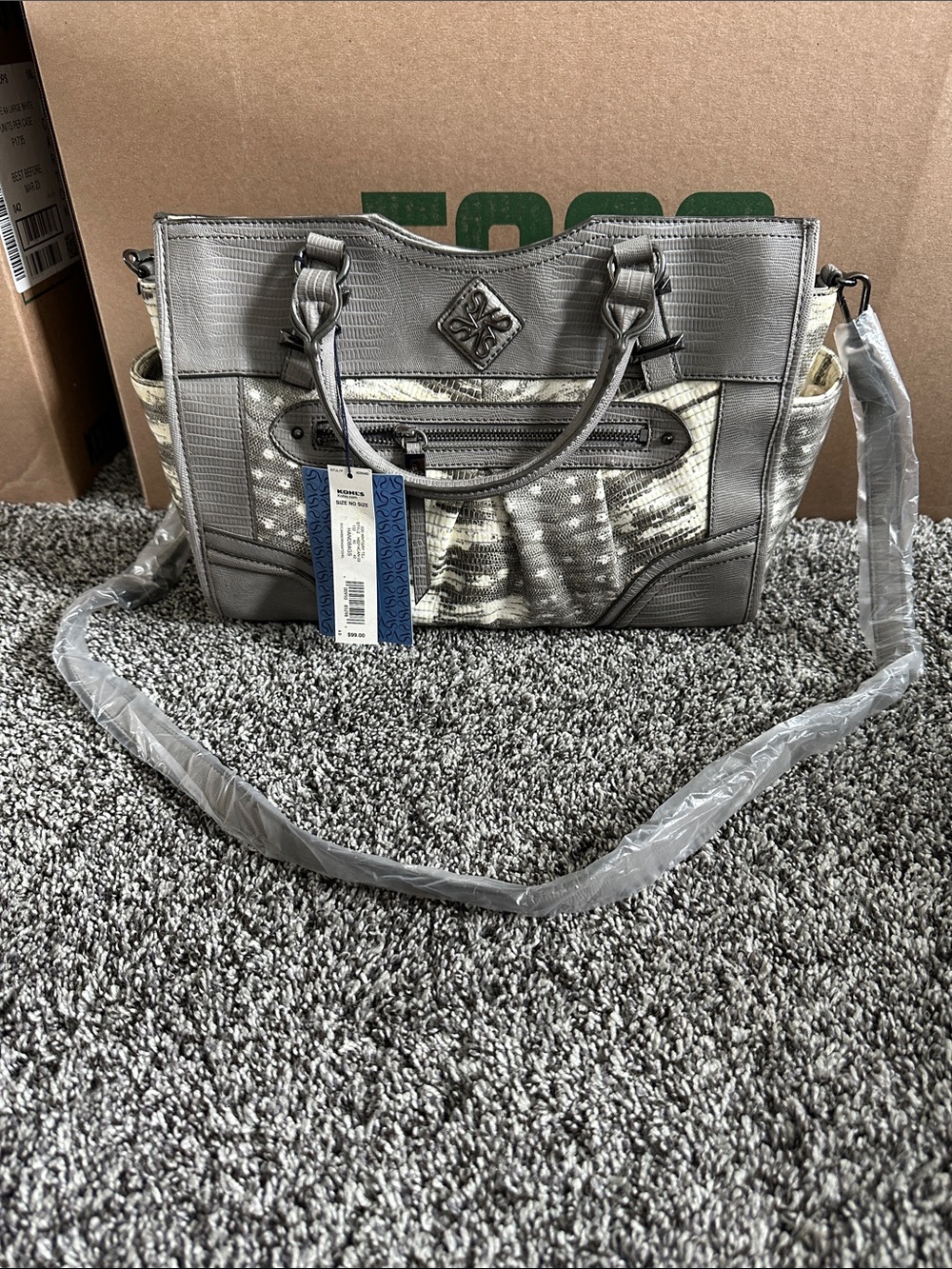 Simply Vera Vera Wang Silver Gray Shoulder Satchel